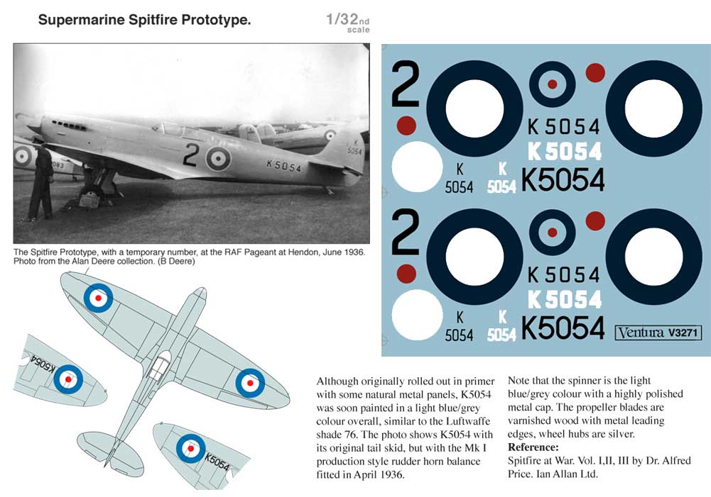 V3271. Prototype Spitfire