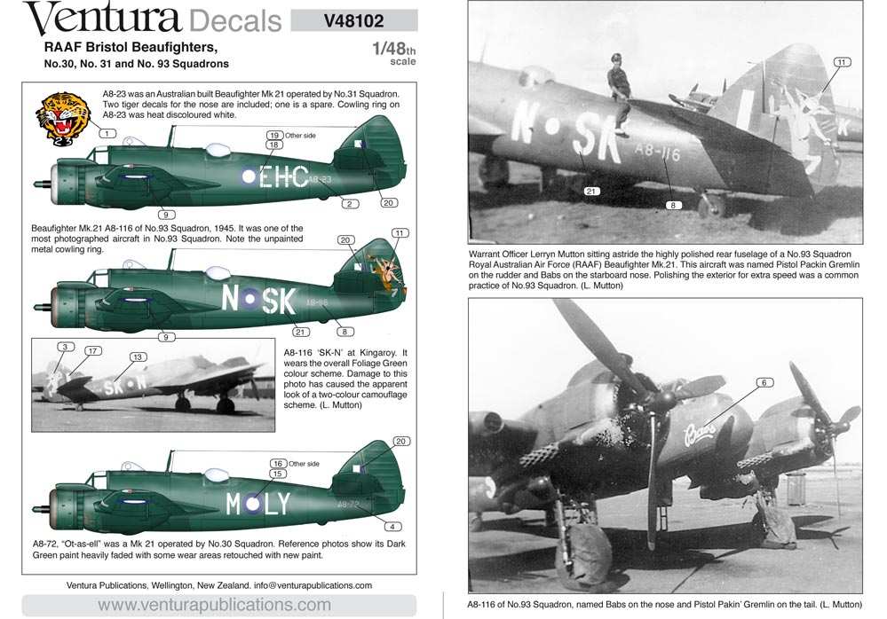 V48102: RAAF Beaufighters, Pacific Theatre, three options