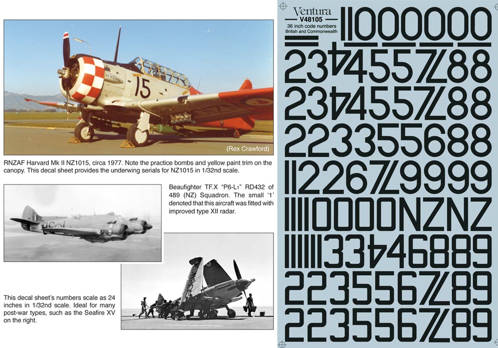 V48105: 36 inch numbers, RAF, RN, RAAF, etc - BLACK