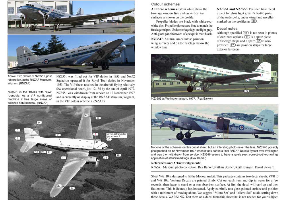 V48110: RNZAF C-47B / DC-3 Dakotas - “Kiwi” roundels