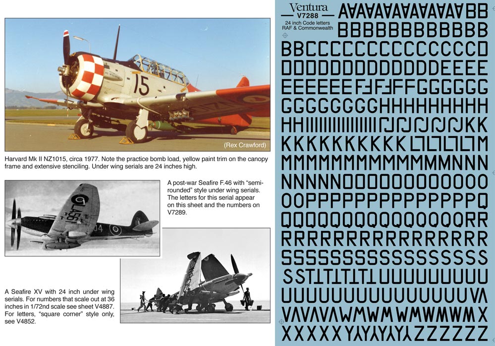 V7288. 24 inch letters for RAF, RN, RAAF, RCAF and RNZAF
