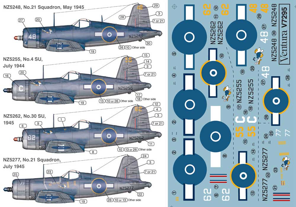 V7295: RNZAF F4U-1 Corsairs #3 “Donald Duck” nose art