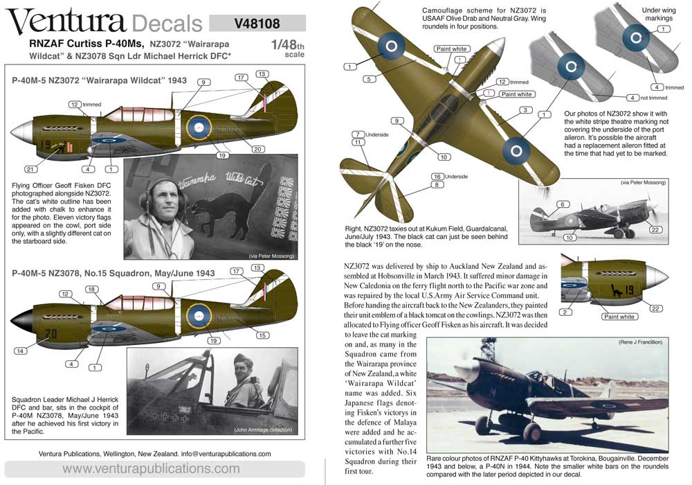 V48108: RNZAF P-40s. Wairarapa Wildcat & S/Ldr Michael Herrick